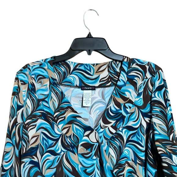 Cocomo Top Womens XL Multicolor Swirl Liquid Knit Stretch Blouse - Picture 2 of 8